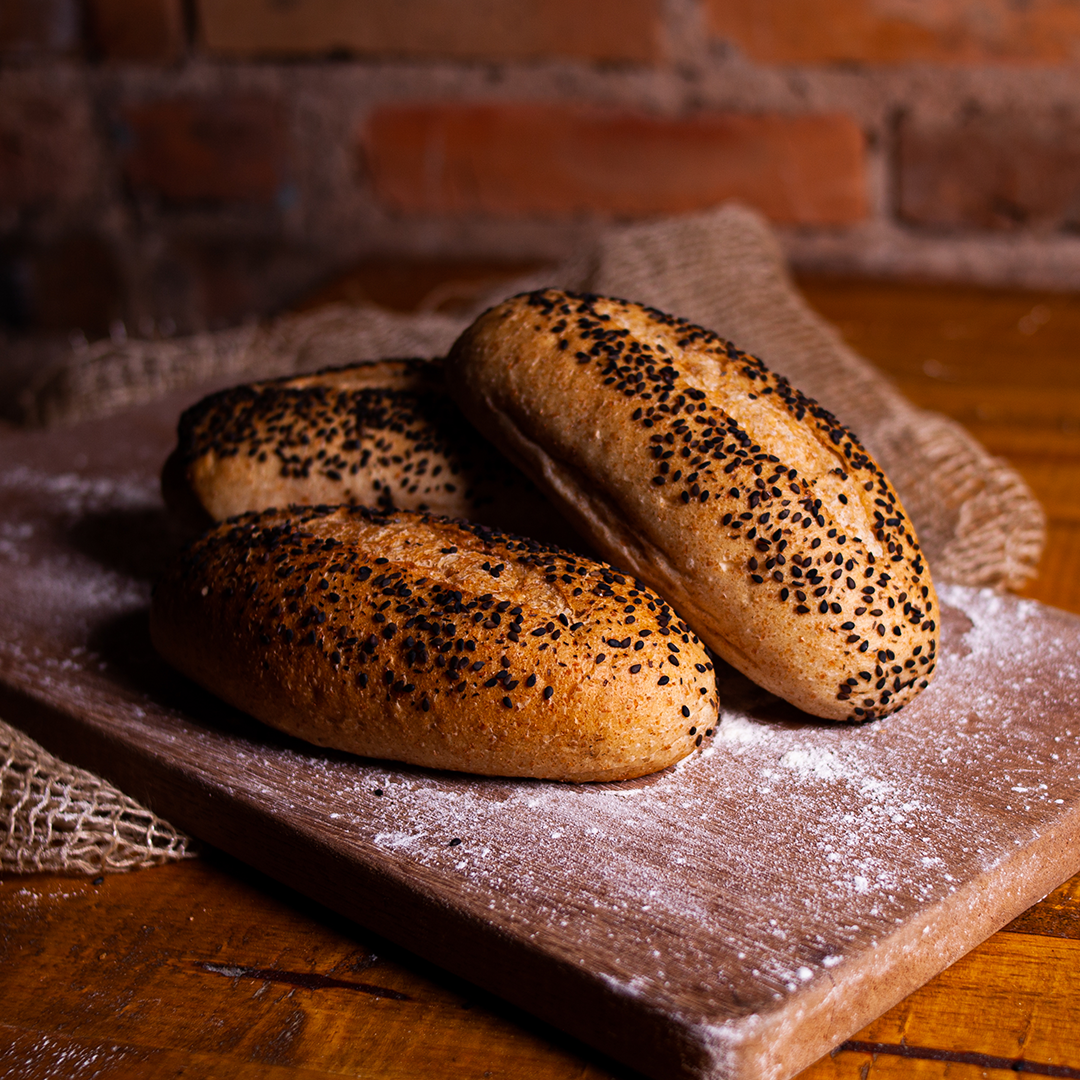 Baguete Tradicional Gergelim Preto suez fermentação natural